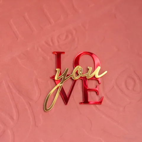 Acryl Herz Kuchen-Topper Spiegel Gold Rot Rosa Glitzer Cupcake Toppers Love Be Mine Valentinstag Hochzeit Party Kuchen Dekoration