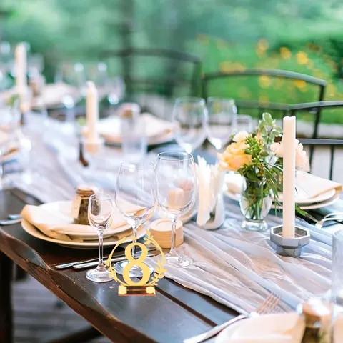 Números de Mesa de Acrílico Calados Efecto Espejo Tarjetas de Mesa de Boda Placa de Número de Guirnalda Floral para Decoración de Fiesta de Cumpleaños