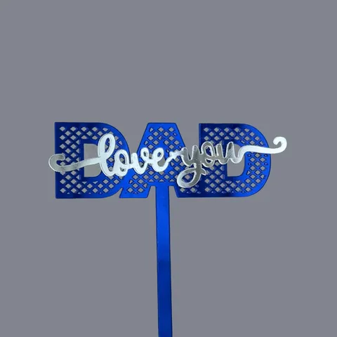 Acrylic Father's Day Cake Topper Mirror Gold Silver Best Dad Ever Cupcake Picks Father's Day Party Decoration Supplies