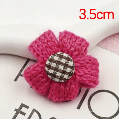 Handmade Knitted Wool Floral Hair Clip DIY Accessories Clothing Brooch Decorative Ornament For Women Girls