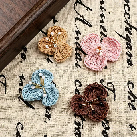 Handmade Cotton Grass Flower DIY Accessories Cute Floral Applique For Hair Clips Brooches Crafts Crafting Supplies