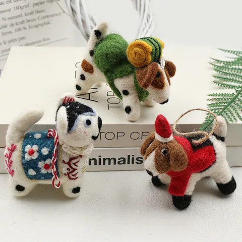 Handmade Wool Felt Cute Cartoon Animal Bag Charm Car Hanging Ornament Creative Portable Handmade Pendant Decoration Gift