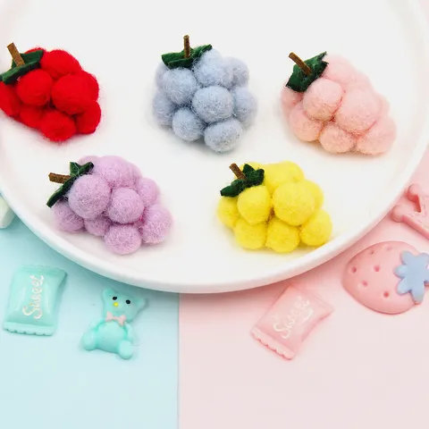 Wool Felt Grape Simulation Fruit Cartoon Cute DIY Accessories Hair Clips Jewelry Making Craft Supplies Handcrafted