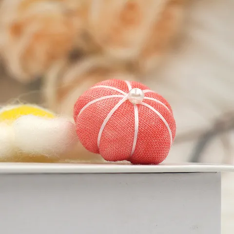 Breloque Citrouille en Tissu Accessoires DIY Faits Main Petit Coussin d'Épingles Anneau de Citrouille pour Décoration de Maison