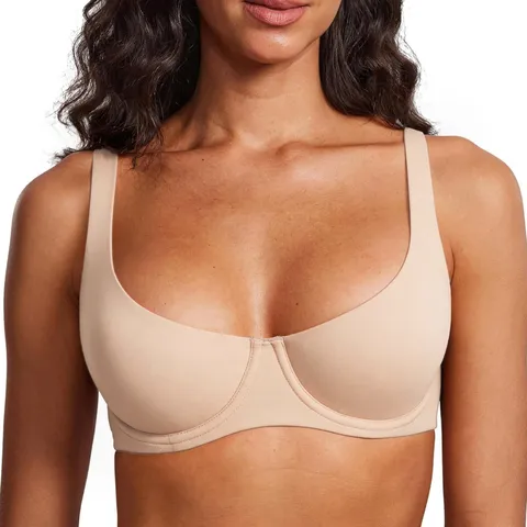 Damen Nahtloser Bügel BH Ungepolstert Minimalistisch Push Up Breite Schultergurte Unterstützende Unterwäsche Polyamid Elastan Komfortabel