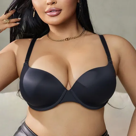 Women's Seamless Push Up Bra 3D Lift Support Polyamide Breathable Lingerie Solid Color 3/4 Cup Bra Daily Wear Underwear