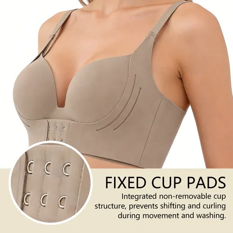 Reggiseno Senza Cuciture Chiusura Frontale Senza Ferretto Comodo Push Up Bralette Tinta Unita Intimo Quotidiano Per Donne