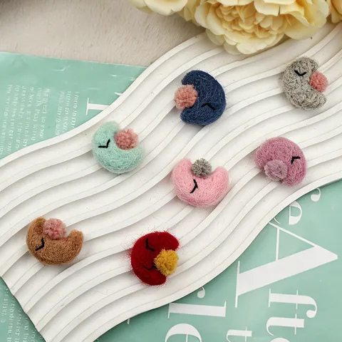 Handmade Wool Felt Star Moon Hair Accessories DIY Craft Cute Cartoon Design Clothing Shoes Hats Decor Sewing Supplies
