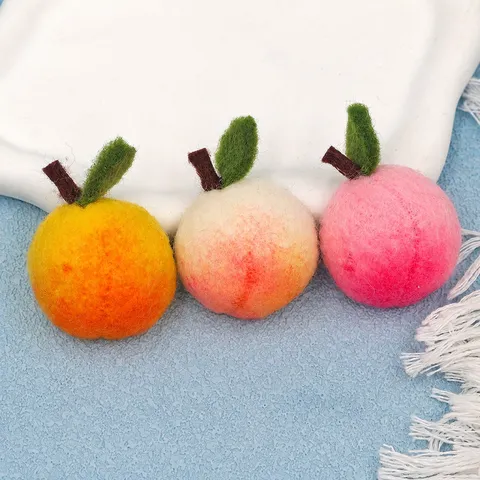 Handmade Wool Felt Fruit Peach Apple DIY Accessories For Children Hair Clip And Doll Decoration Craft Supplies
