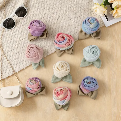 Mesh Rose Flower Clothing Accessories Fabric Flower Bud Headwear Vintage Wrist Flower DIY Craft Decorative Accessory