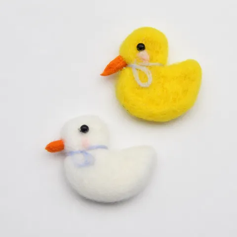 Handmade Wool Felt Duck Brooch Cute Animal Hair Clip Hair Accessory DIY Craft Decorative Ornament Kids