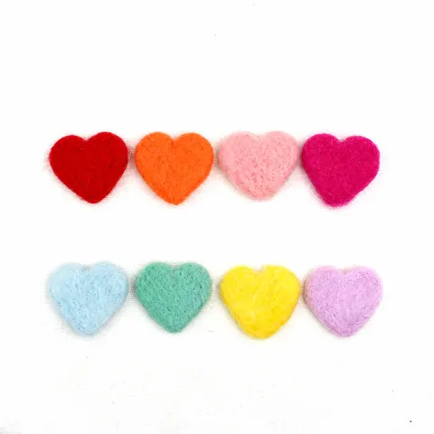 Handmade Wool Felt Flat Love Heart DIY Jewelry Accessories Craft Supplies Cute Heart Shape Hair Ornament Clothing Decor