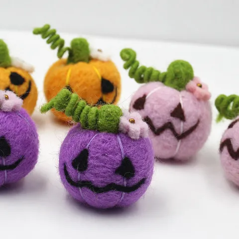 Halloween Wool Felt Evil Pumpkin Cartoon Doll Festival Party Decoration Props Clothing Hair Accessories