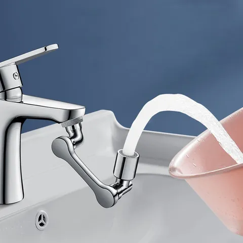 Universal Faucet Extender 1080 Rotating Mechanical Arm Splash Proof Aerator Bathroom Sink Kitchen Water Tap Adapter