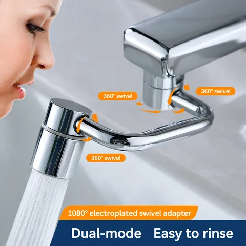 Universal Faucet Extender Robotic Arm Kitchen Splash Proof Sink Water Nozzle Rotating Dual Mode Aerator
