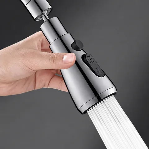 Universal Kitchen Faucet Aerator Anti-Splash Booster Shower Head Copper And ABS Extendable Swivel Spray Nozzle