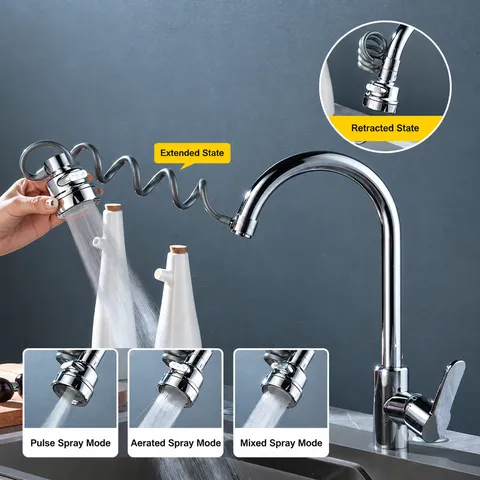 Universal Faucet Aerator Splash Proof Extension Water Nozzle Adjustable Multi Function Kitchen Sink Tap Connector