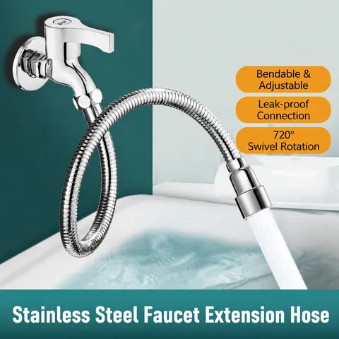Stainless Steel Faucet Extender Universal Rotatable Flexible Extension Pipe Kitchen Sink Anti Splash Tap Nozzle