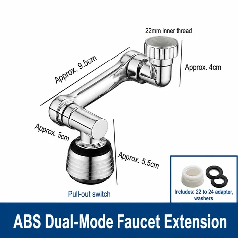 Universal Faucet Extender 1080 Rotating Mechanical Arm Aerator Splash Proof Tap Adaptor Bathroom Kitchen Water Nozzle