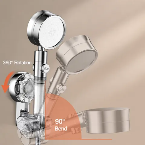 Movable Punch-Free Shower Head Holder Adjustable Suction Cup Shower Bracket ABS Electroplated Universal Bathroom Accessory