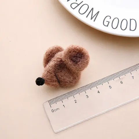 Children Wool Felt Mouse DIY Accessories Cartoon Animal Brooch Hair Ornaments Clothes Shoes Socks Decoration Material