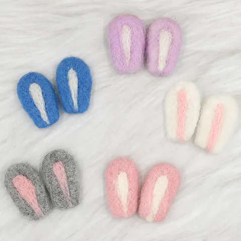 Schattige Cartoon Konijnenoren Wolvilt DIY Haaraccessoires Hoed Hoofdband Decoratieve Ambachtelijke Onderdelen Handgemaakte Materialen