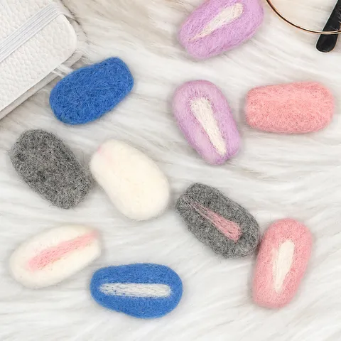Schattige Cartoon Konijnenoren Wolvilt DIY Haaraccessoires Hoed Hoofdband Decoratieve Ambachtelijke Onderdelen Handgemaakte Materialen