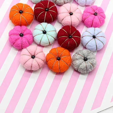 Wool Felt Pumpkin DIY Craft Accessories Halloween Decor Cartoon Brooch Pendant Craft Materials
