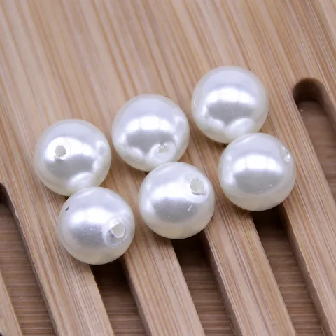 DIY Plastic Pearl Beads Double Hole High Gloss Imitation Pearl Loose Beads For Jewelry Making And Crafts