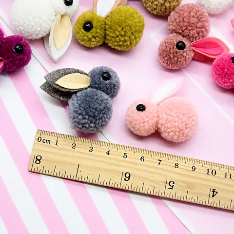 Cute Wool Felt Rabbit Hair Accessories DIY Non-Woven Fabric Bunny Hair Tie Material Handmade Craft Decorative