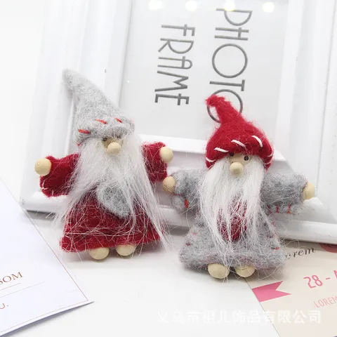 Weihnachten Wollfilz Weihnachtsmann Schneemann Puppe Anhänger DIY Handgemachte Zubehör Festival Party Baum Hängende Dekoration