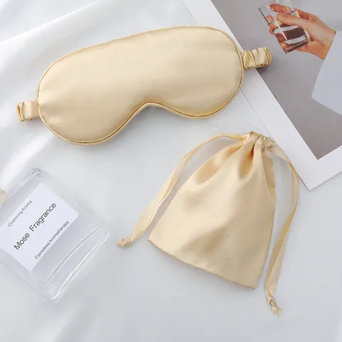 Satin Sleep Eye Mask With Storage Bag Blackout Eye Cover Portable Travel Sleeping Mask For Men Women