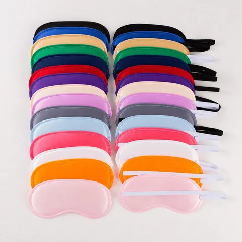 Minimalist Solid Color Satin Sleep Eye Mask Breathable Light Blocking Blindfold For Travel Shift Work Home Relaxation Unisex