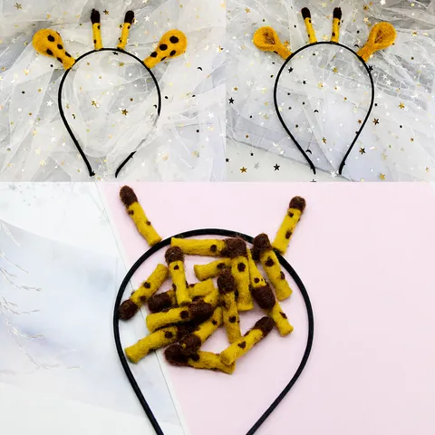 Fieltro de Lana Asta de Ciervo Lunares Accesorios Manualidades DIY Niños Accesorios Pelo Materiales