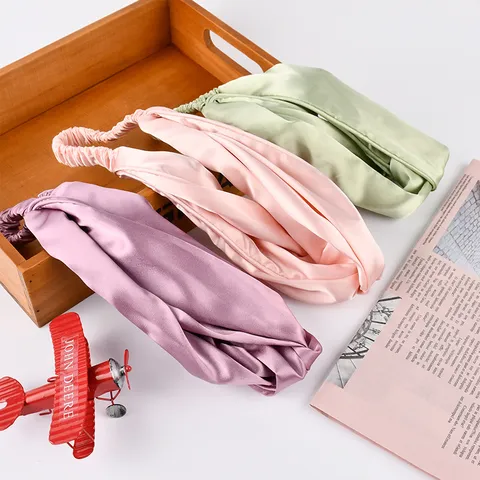 Minimalistisches Satin Breit Stirnband Damen Kreuzknoten Einfarbig Elastisches Haarband Zum Gesichtswaschen Make-up Zubehör