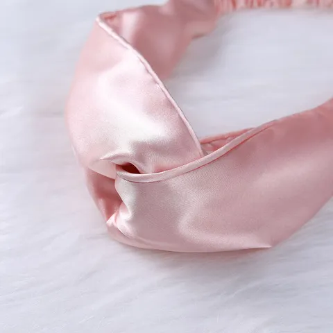 Minimalistisches Satin Breit Stirnband Damen Kreuzknoten Einfarbig Elastisches Haarband Zum Gesichtswaschen Make-up Zubehör