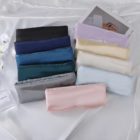 Antifaz para Dormir de Seda de Satén Antifaz de Oscurecimiento Envolvente Cómodo Transpirable Cubierta de Ojos Suave para Viajes Hogar