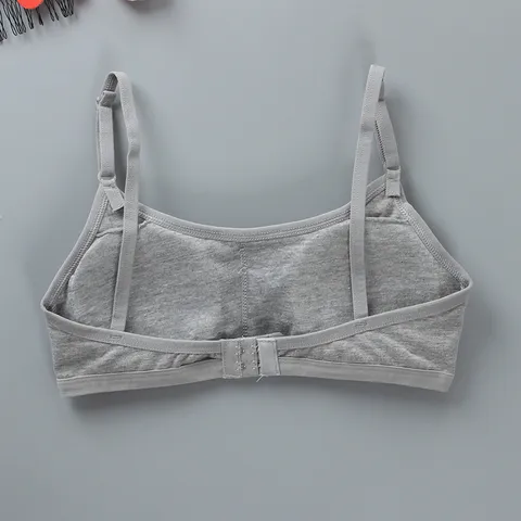 Teen Girls Cotton Spandex Camisole Bra Breathable Solid Color Thin Strap Underwear For Students