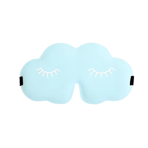 Antifaz para Ojos de Sueño Opaco Moldeado 3D Forma de Nube Transpirable de Espuma de Memoria y Seda de Hielo Estampado de Pestañas para Viaje