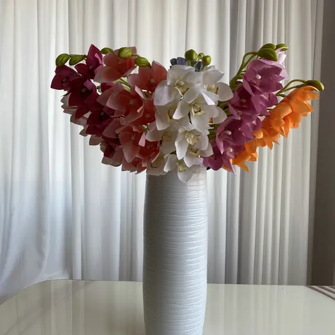Artificial Orchid Flowers Silk Screen Cloth Phalaenopsis Fake Floral Branch For Home Wedding Party Decor