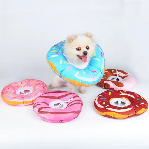 Zachte Donut Elizabethan Halsband Leuke Kat Hond Herstel Halsband Anti-Bijten Anti-Likken Huisdier Nek Kegel Verstelbare Katoen Huisdier Benodigdheden