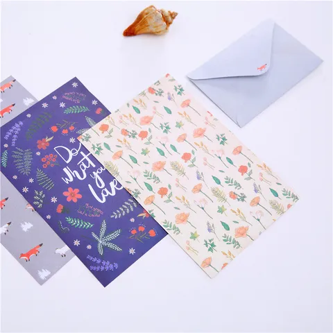 Korean Fresh Style Letter Paper And Envelope Set Cute Floral Animal Writing Stationery Kit For Daily Blessing