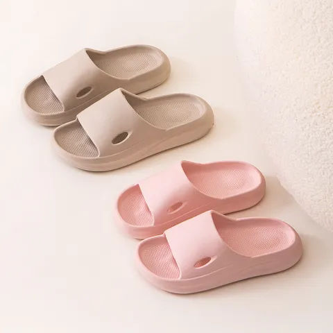 Summer Thick Sole EVA Slippers Unisex Couple Indoor Outdoor Anti-Slip Waterproof Cutout Casual Soft Beach Shoes