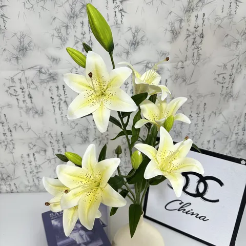 Artificial Lily Flowers Silk Lily Bouquet Fake Flowers For Home Hotel Wedding Party Table Decor Floral Arrangement