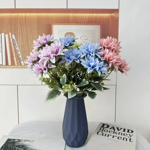 Künstliche Dahlien Blumen Seidenstoff Falsche Blumen Mehrfarbige Blumenarrangement Heim Hochzeit Party Dekoration