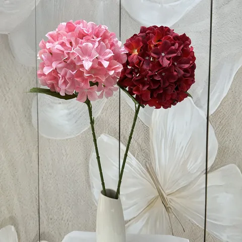 Artificial Hydrangea Silk Flower Single Stem 90 Petals Faux Floral For Wedding Home Party Photography Decoration