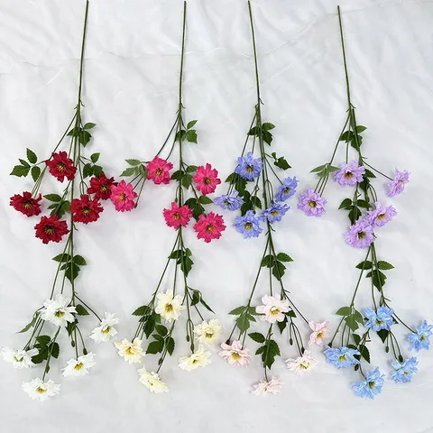 Artificial Silk Orchid Flowers 5 Heads Phalaenopsis Simulation Floral Arrangement For Home Dining Table Wedding Party Decor