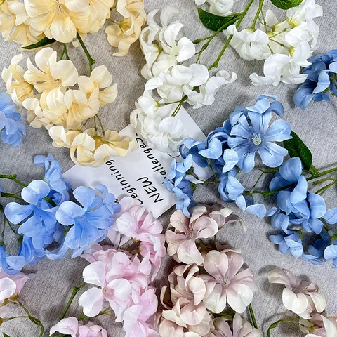 Artificial Silk Pearl Flower Branch Fake Flowers Home Wedding Photography Background Decor