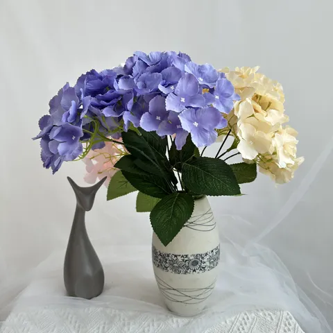 Artificial Hydrangea Silk Flowers 5 Fork Large Petals Fake Flowers For Wedding Home Decor Floral Arrangement Multi Color