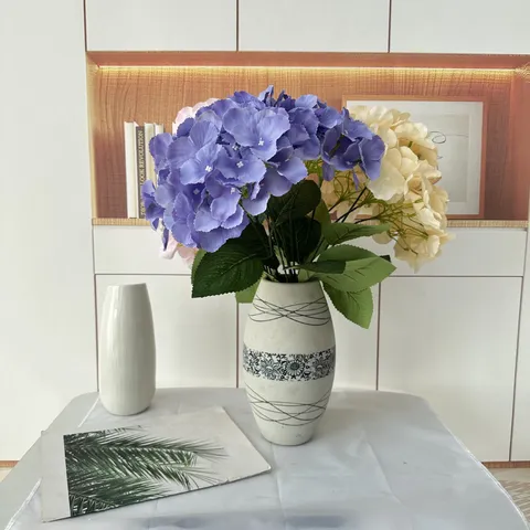 Artificial Hydrangea Silk Flowers 5 Fork Large Petals Fake Flowers For Wedding Home Decor Floral Arrangement Multi Color